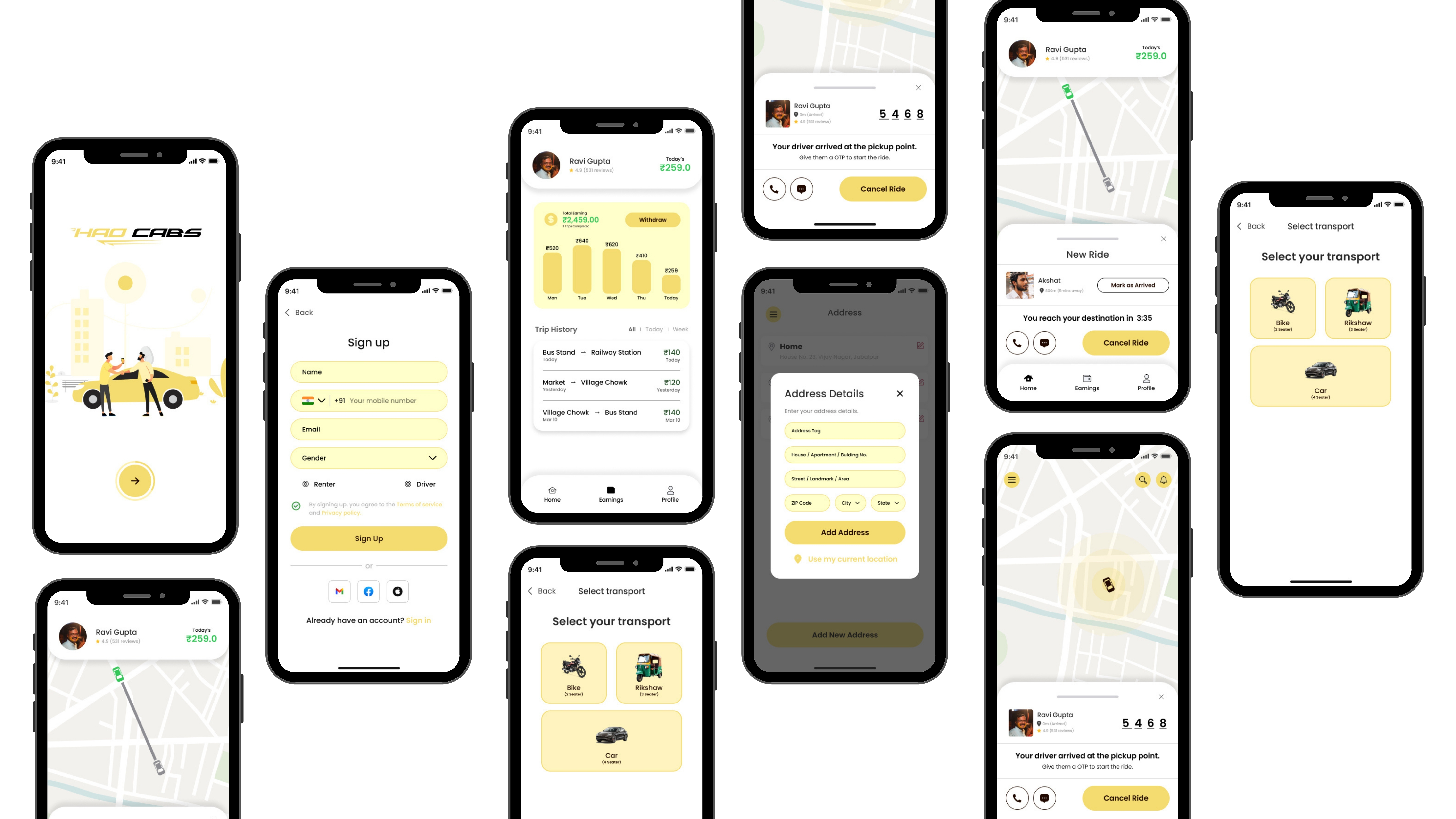 Driver earnings and trip management